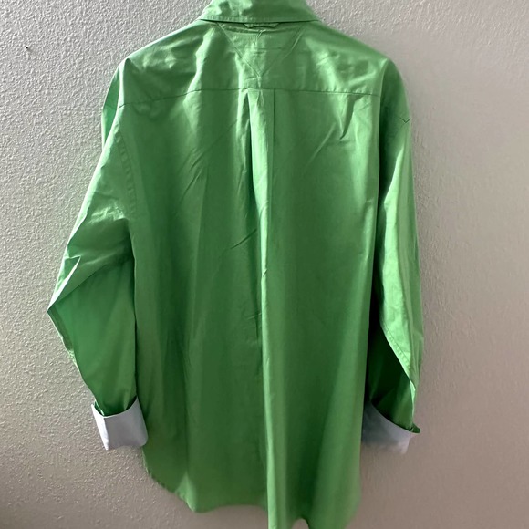 Tommy Hilfiger Men's Green Long Sleeve Flap Chest Pocket Shirt Size Large - Picture 4 of 9